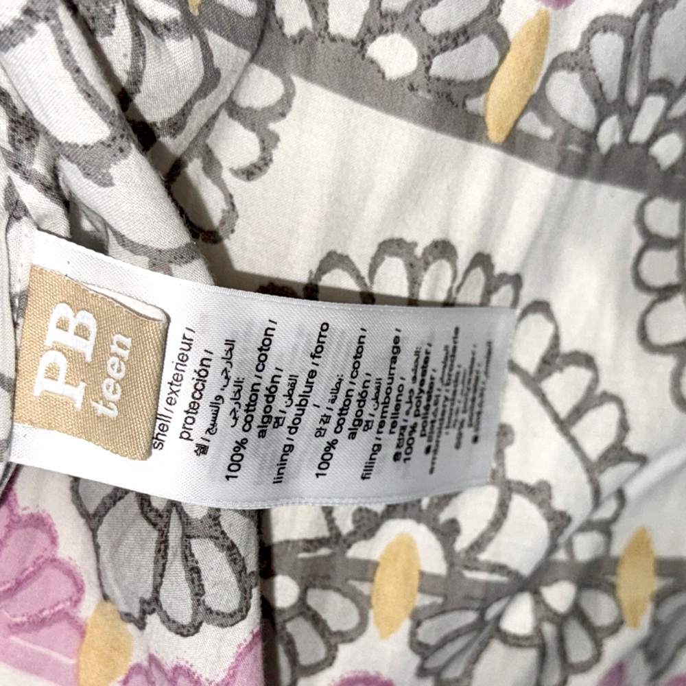Pottery Barn Teen Bohemian Wonder Paisley Print Twin Quilt & 2 shams lilac grey - Picture 3 of 14